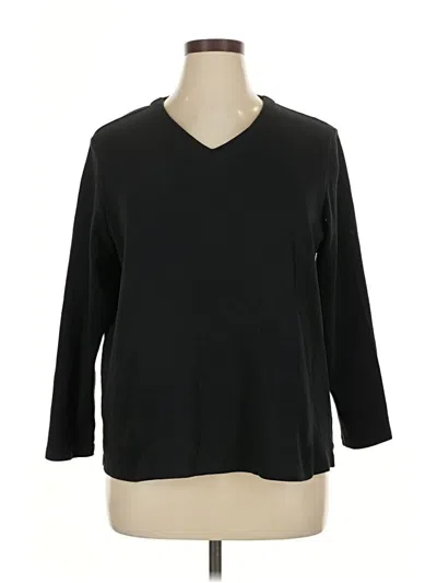 Pre-owned Coldwater Creek 3/4 Sleeve T-shirt In Black