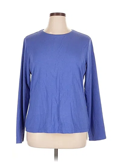 Pre-owned Coldwater Creek 3/4 Sleeve T-shirt In Blue