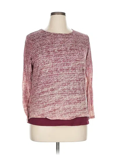 Pre-owned Coldwater Creek 3/4 Sleeve T-shirt In Burgundy