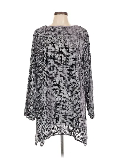 Pre-owned Coldwater Creek 3/4 Sleeve T-shirt In Gray