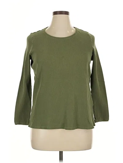 Pre-owned Coldwater Creek 3/4 Sleeve T-shirt In Green