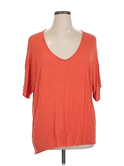 Pre-owned Coldwater Creek 3/4 Sleeve T-shirt In Red