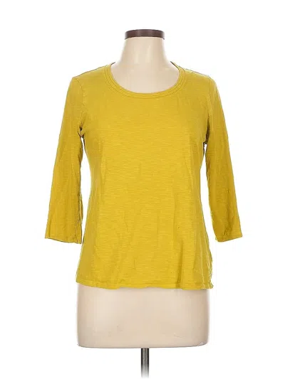 Pre-owned Coldwater Creek 3/4 Sleeve T-shirt In Yellow