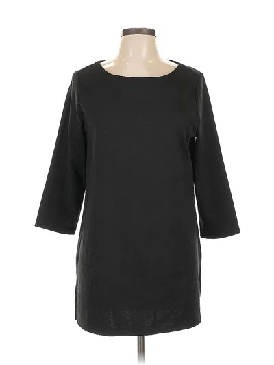 Pre-owned Coldwater Creek 3/4 Sleeve Top Black Boatneck Tops