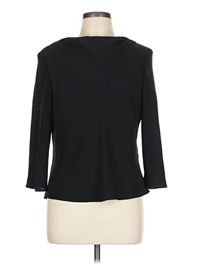 Pre-owned Coldwater Creek 3/4 Sleeve Top Black Boatneck Tops