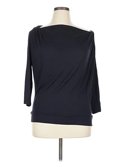 Coldwater Creek 3/4 Sleeve Top Black One Shoulder Neckline Tops