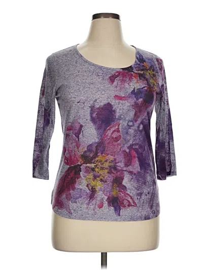 Pre-owned Coldwater Creek 3/4 Sleeve Top Purple Scoop Neck Tops