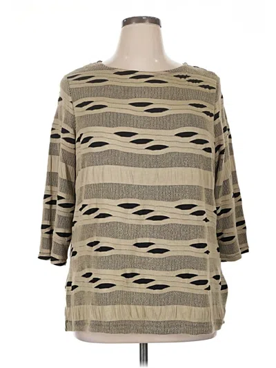 Pre-owned Coldwater Creek 3/4 Sleeve Top Tan Boatneck Tops