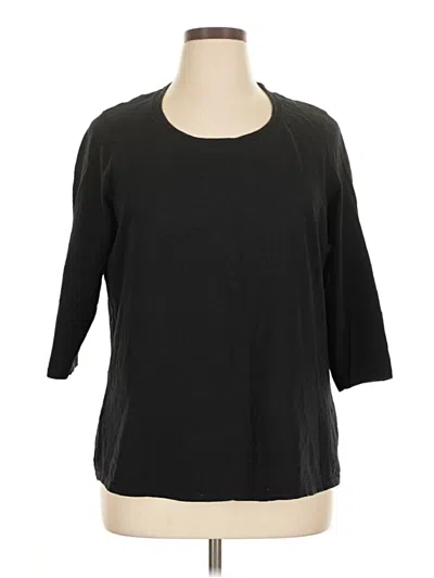 Pre-owned Coldwater Creek 3/4 Sleeve T-shirt In Black