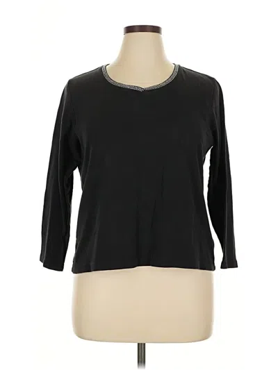 Pre-owned Coldwater Creek 3/4 Sleeve T-shirt In Black