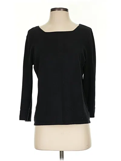 Pre-owned Coldwater Creek 3/4 Sleeve T-shirt In Black