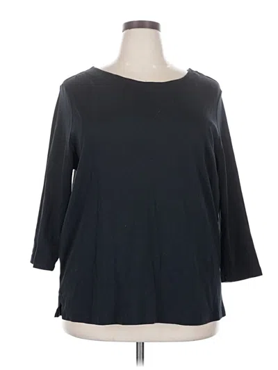 Pre-owned Coldwater Creek 3/4 Sleeve T-shirt In Black