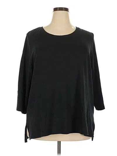 Pre-owned Coldwater Creek 3/4 Sleeve T-shirt In Black