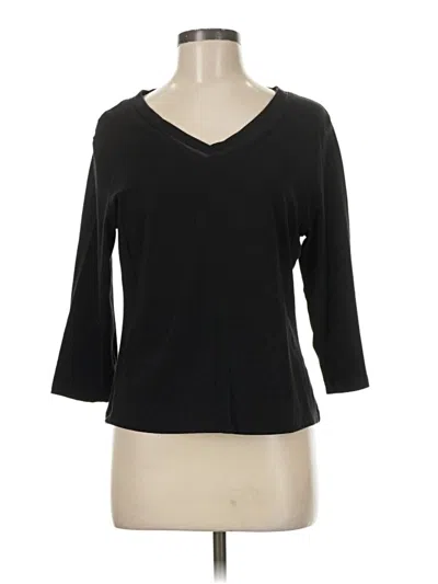 Pre-owned Coldwater Creek 3/4 Sleeve T-shirt In Black