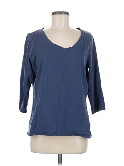 Pre-owned Coldwater Creek 3/4 Sleeve T-shirt In Blue