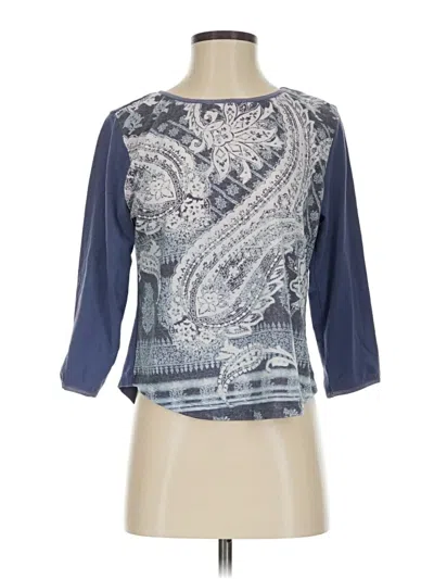 Pre-owned Coldwater Creek 3/4 Sleeve T-shirt In Blue