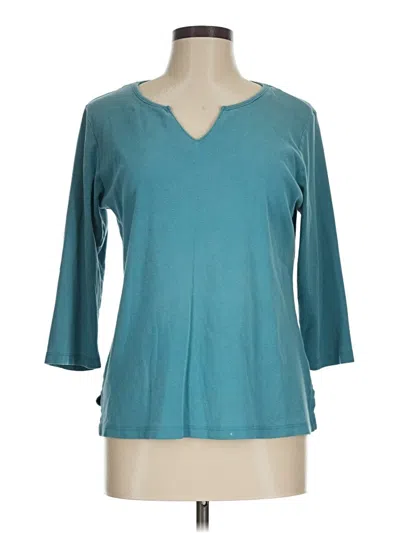 Pre-owned Coldwater Creek 3/4 Sleeve T-shirt In Blue
