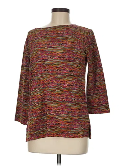 Pre-owned Coldwater Creek 3/4 Sleeve T-shirt In Brown