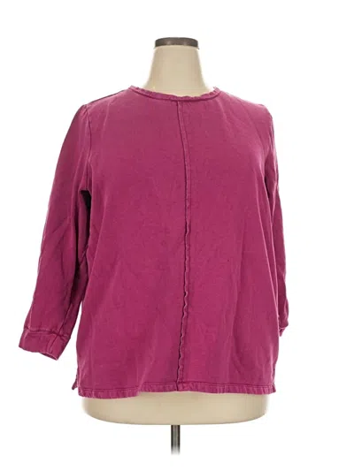 Pre-owned Coldwater Creek 3/4 Sleeve T-shirt In Burgundy