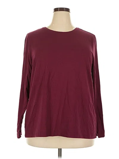 Pre-owned Coldwater Creek 3/4 Sleeve T-shirt In Burgundy