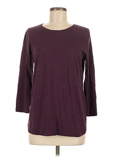 Pre-owned Coldwater Creek 3/4 Sleeve T-shirt In Burgundy