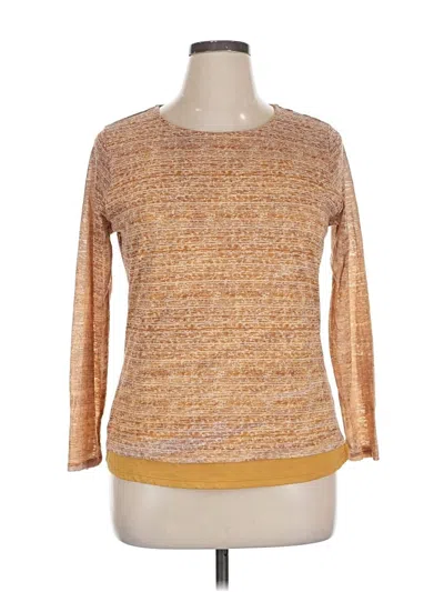 Pre-owned Coldwater Creek 3/4 Sleeve T-shirt In Gold