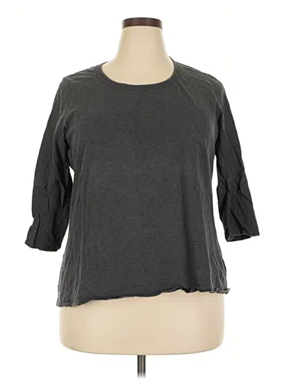 Pre-owned Coldwater Creek 3/4 Sleeve T-shirt In Gray