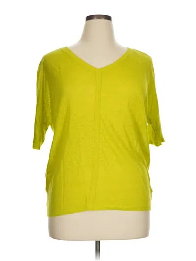 Pre-owned Coldwater Creek 3/4 Sleeve T-shirt In Green