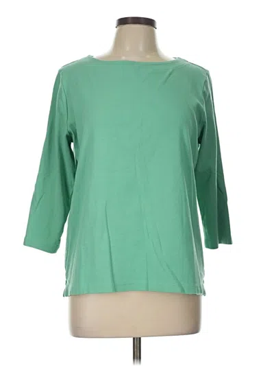 Pre-owned Coldwater Creek 3/4 Sleeve T-shirt In Green