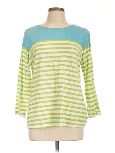 Pre-owned Coldwater Creek 3/4 Sleeve T-shirt In Green