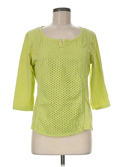 Pre-owned Coldwater Creek 3/4 Sleeve T-shirt In Green