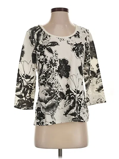 Pre-owned Coldwater Creek 3/4 Sleeve T-shirt In Ivory