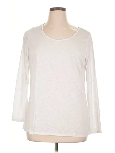 Pre-owned Coldwater Creek 3/4 Sleeve T-shirt In Ivory