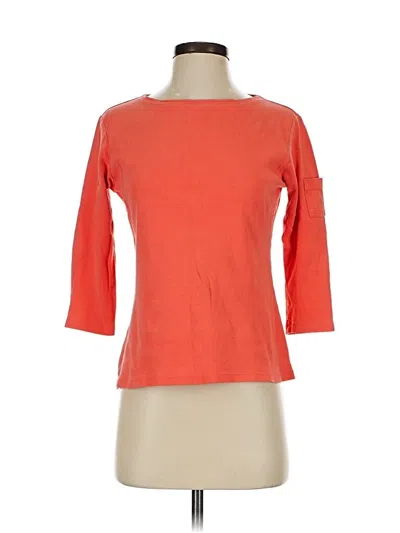 Pre-owned Coldwater Creek 3/4 Sleeve T-shirt In Orange