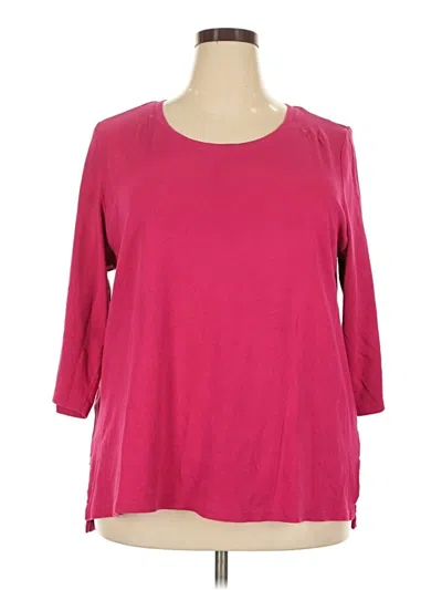 Pre-owned Coldwater Creek 3/4 Sleeve T-shirt In Pink