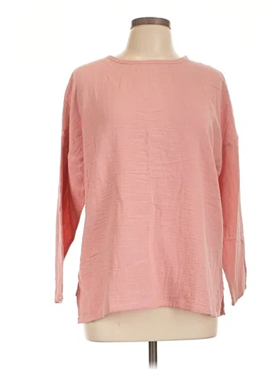 Pre-owned Coldwater Creek 3/4 Sleeve T-shirt In Pink