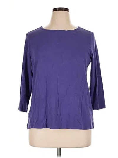 Pre-owned Coldwater Creek 3/4 Sleeve T-shirt In Purple