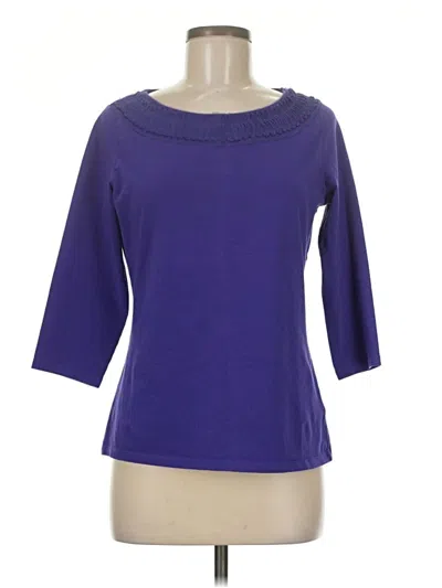 Pre-owned Coldwater Creek 3/4 Sleeve T-shirt In Purple