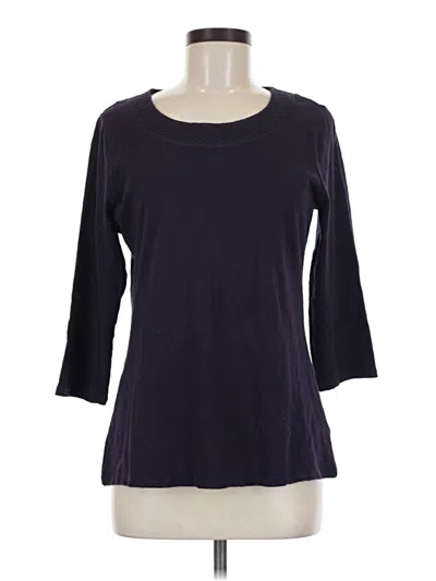Pre-owned Coldwater Creek 3/4 Sleeve T-shirt In Purple