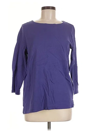 Pre-owned Coldwater Creek 3/4 Sleeve T-shirt In Purple