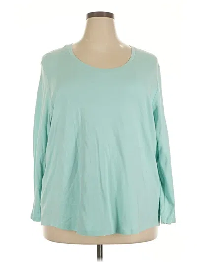 Pre-owned Coldwater Creek 3/4 Sleeve T-shirt In Teal