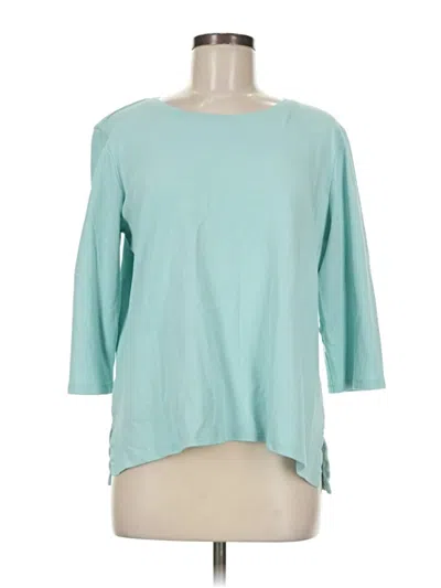 Pre-owned Coldwater Creek 3/4 Sleeve T-shirt In Teal
