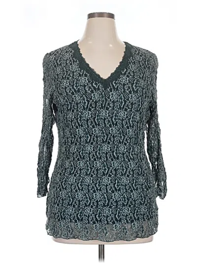 Pre-owned Coldwater Creek 3/4 Sleeve T-shirt In Teal