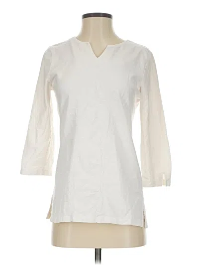 Pre-owned Coldwater Creek 3/4 Sleeve T-shirt In White