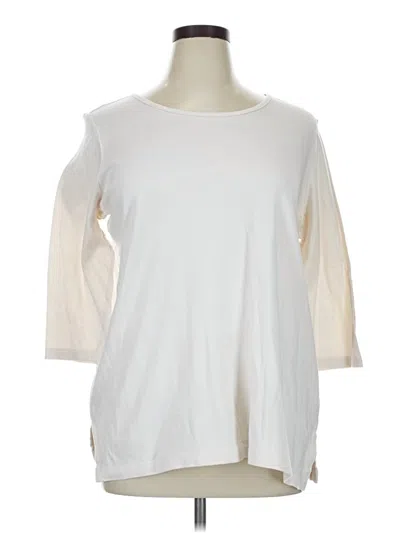 Pre-owned Coldwater Creek 3/4 Sleeve T-shirt In White