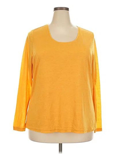 Pre-owned Coldwater Creek 3/4 Sleeve T-shirt In Yellow