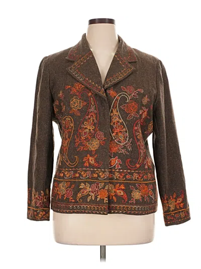 Pre-owned Coldwater Creek Blazer Jacket In Brown