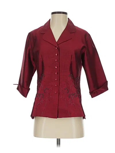 Pre-owned Coldwater Creek Blazer Jacket In Burgundy