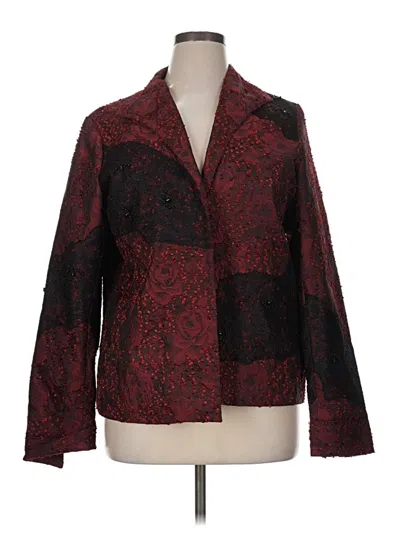 Pre-owned Coldwater Creek Blazer Jacket In Burgundy