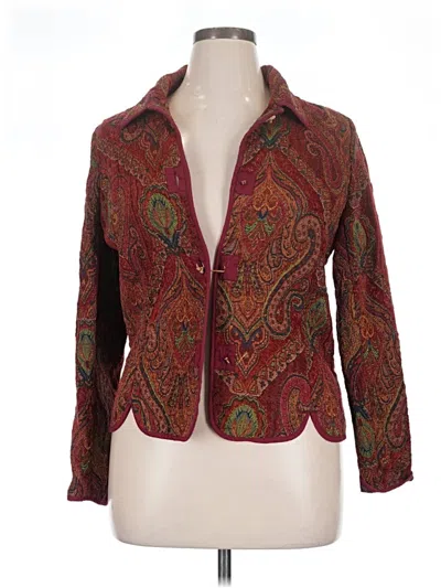 Pre-owned Coldwater Creek Blazer Jacket In Burgundy